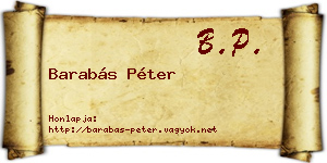 Barabás Péter névjegykártya