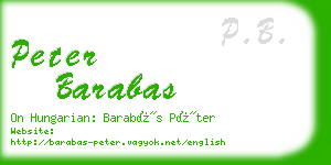 peter barabas business card